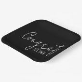 Abschluss-Glückwünsche auf schwarz Pappteller (Gewinkelt)