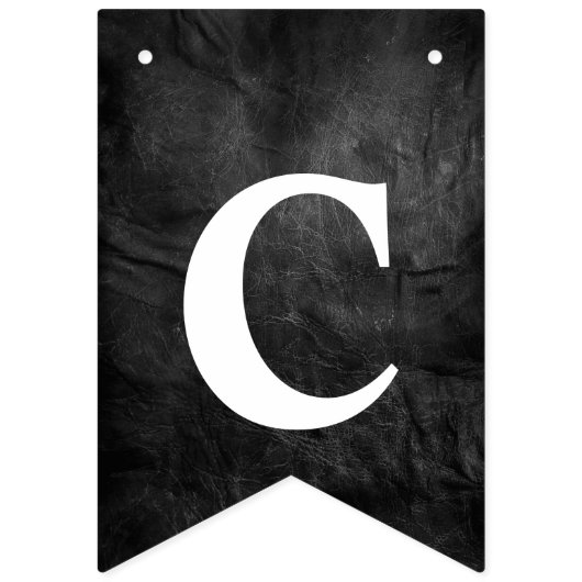 Abschluss-Glückwünsche aus schwarzem Leder Wimpelkette (Erste Fahne)