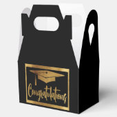 Abschluss Glückwünsche Black Imitats Gold Classic Geschenkschachtel (Geöffnet)