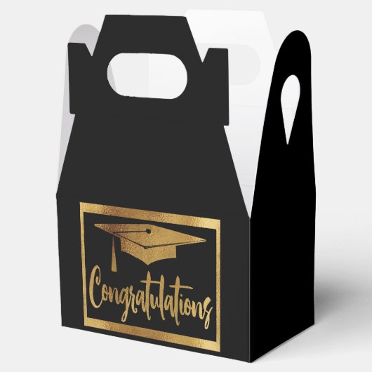 Abschluss Glückwünsche Black Imitats Gold Classic Geschenkschachtel (Geöffnet)