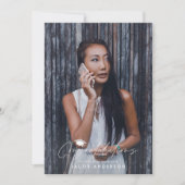 Abschluss Glückwünsche einfache lila Foto Einladung (Vorderseite)