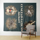 Abschluss Glückwünsche feiern Blasen Spaß Wandteppich (Beispiel (Horizontal))