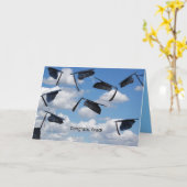 Abschluss Glückwünsche fliegen in den Himmel Karte (Gelbe Blume)