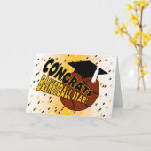 Abschluss-Glückwünsche für einen Basketball-Stern Karte (Gelbe Blume)