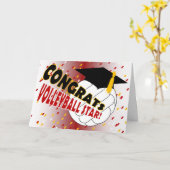 Abschluss-Glückwünsche für einen Volleyball-Stern Karte (Gelbe Blume)