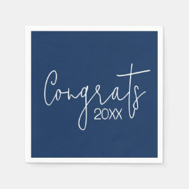 Abschluss-Glückwünsche für Navy Blue Serviette