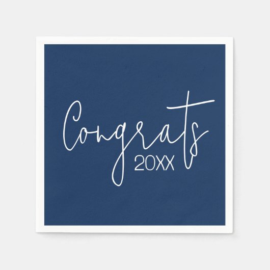 Abschluss-Glückwünsche für Navy Blue Serviette (Vorderseite)