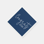 Abschluss-Glückwünsche für Navy Blue Serviette (Ecke)