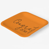 Abschluss-Glückwünsche in Orange Pappteller (Gewinkelt)