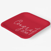 Abschluss-Glückwünsche in Rot Pappteller (Gewinkelt)