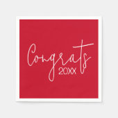 Abschluss-Glückwünsche in Rot Serviette (Vorderseite)