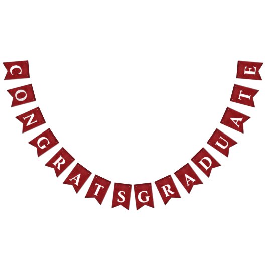 Abschluss-Glückwünsche in Rot Wimpelkette (Alle)