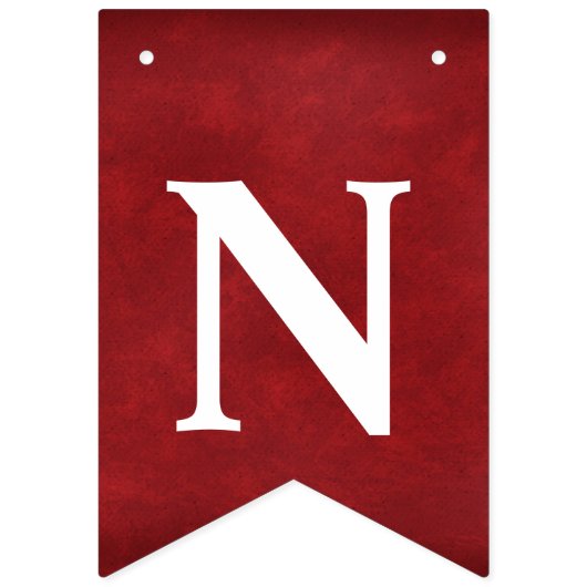 Abschluss-Glückwünsche in Rot Wimpelkette (Dritte Fahne)