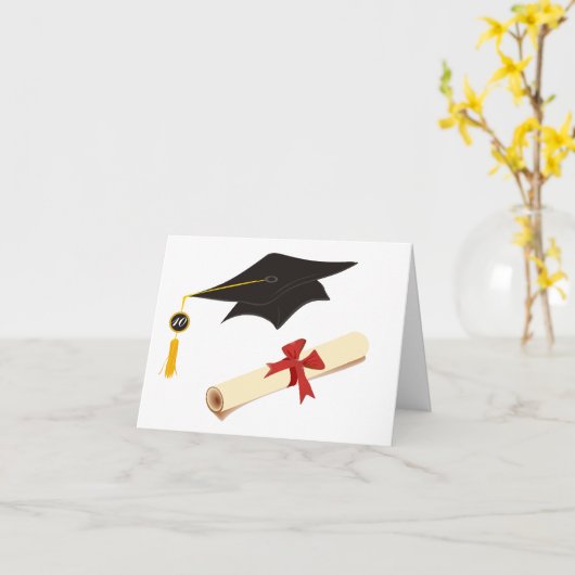 Abschluss-Glückwünsche Karte (Gelbe Blume)