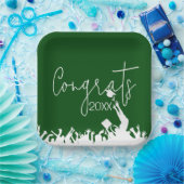 Abschluss-Glückwünsche mit weißen Kappen Pappteller (Party)