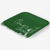 Abschluss-Glückwünsche mit weißen Kappen Pappteller (Gewinkelt)