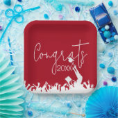 Abschluss-Glückwünsche mit weißen Kappen Pappteller (Party)