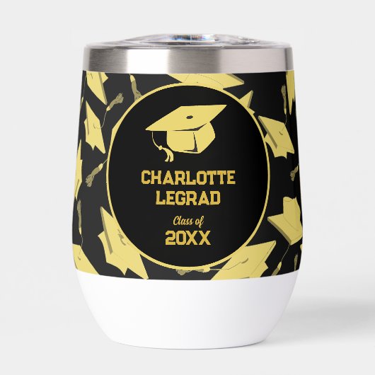 Abschluss Glückwünsche personalisieren Black Gold (Vorderseite)