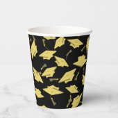 Abschluss Glückwünsche personalisieren Black Gold Pappbecher (Rückseite)