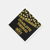 Abschluss Glückwünsche personalisieren Black Gold Serviette (Ecke)