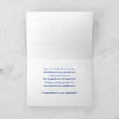 Abschluss Glückwünsche Royal Blau Schwarze Kappe Karte (Innenseite)