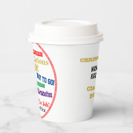 Abschluss Glückwünsche Typografie NAME Pappbecher