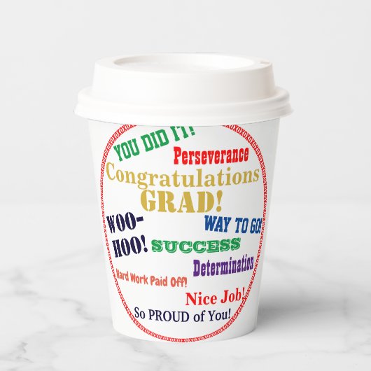 Abschluss Glückwünsche Typografie NAME Pappbecher (Vorderseite)