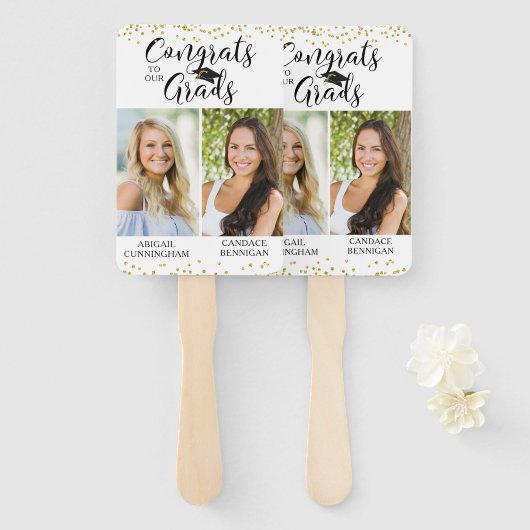 ABSCHLUSS GLÜCKWÜNSCHE ZU UNSEREN GRADEN 2 FOTOS FÄCHER (Vorne und Hinten)