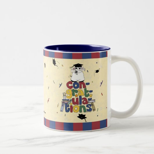 Abschluss - Glückwünsche Zweifarbige Tasse (Rechts)