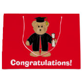 Abschluss-Glückwünscheteddy-Bär Große Geschenktüte (Vorderseite)