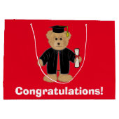 Abschluss-Glückwünscheteddy-Bär Große Geschenktüte (Rückseite)