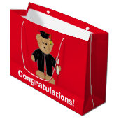 Abschluss-Glückwünscheteddy-Bär Große Geschenktüte (Vorderseite Schrägansicht)