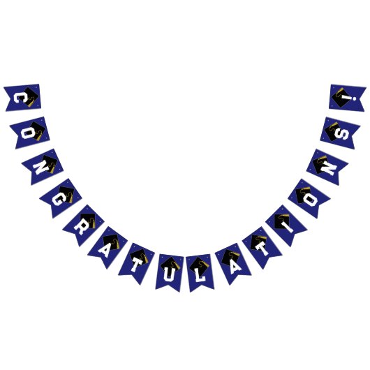 Abschluss Glückwunschs Blue Wimpelkette (Alle)