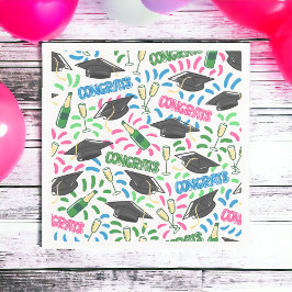 Abschluss Glückwunschs Champagne Confetti farbenfr Serviette