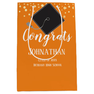 Abschluss Glückwunschs Class of 2020 Orange Mittlere Geschenktüte