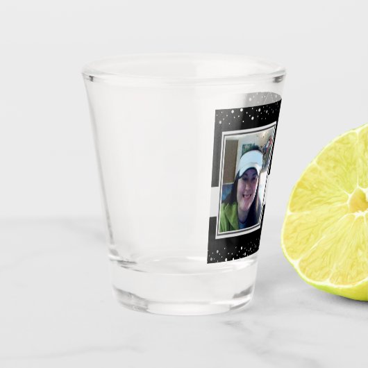 Abschluss Glückwunschs Foto Confetti Schnapsglas (Links)