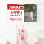 Abschluss Glückwunschs Foto Rotes Weiß Banner (Insitu)