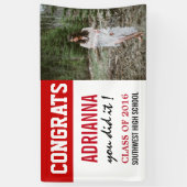 Abschluss Glückwunschs Foto Rotes Weiß Banner (Vertikal)