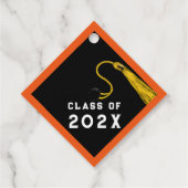 Abschluss Glückwunschs Orange Geschenkanhänger (Rückseite)