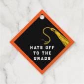 Abschluss Glückwunschs Orange Geschenkanhänger (Vorderseite)