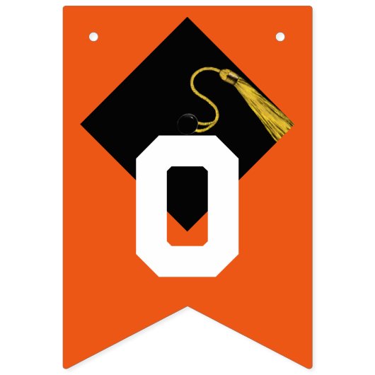 Abschluss Glückwunschs Orange Wimpelkette (Zweite Fahne)