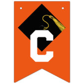 Abschluss Glückwunschs Orange Wimpelkette (Erste Fahne)