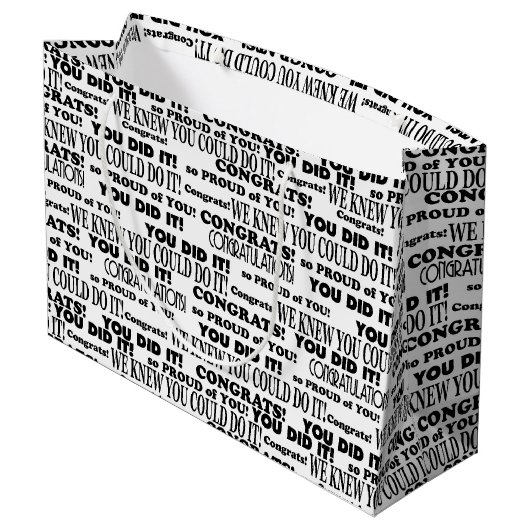 Abschluss Glückwunschschule Große Geschenktüte (Rückseite Schrägansicht)