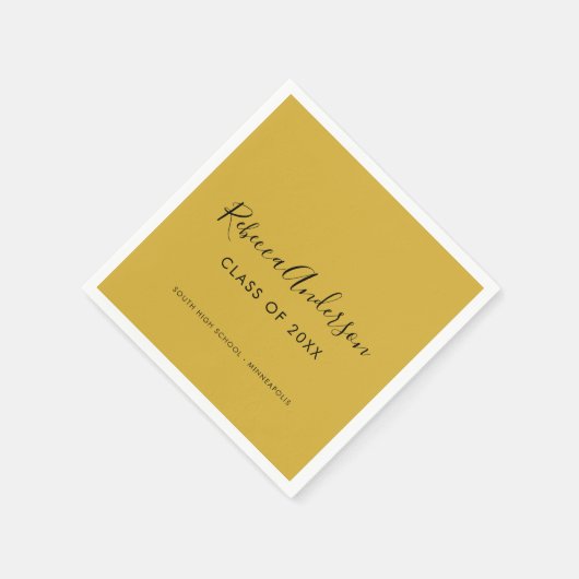 Abschluss Gold Calligraphy Class of 2023 Serviette (Ecke)