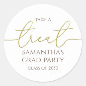 Abschluss Gold Calligraphy Script Einfache Leckere Runder Aufkleber (Vorderseite)