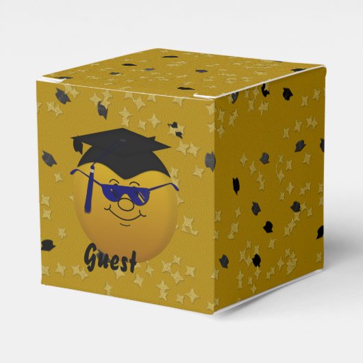 Abschluss Gold Confetti-Sq Gefälligkeitsbox Geschenkschachtel (Vorderseite)