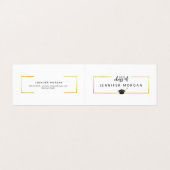 Abschluss Gold Elegante Namenskarte Visitenkarten (Außenseite Aufgefaltet)