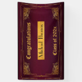 Abschluss Gold Filigree Frame auf Burgund Banner (Vertikal)