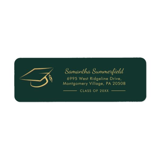 Abschluss Gold Foil Cap Graduate Rücksendeadresse (Vorne)