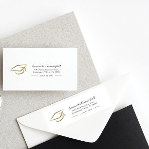 Abschluss Gold Foil Cap Graduate Rücksendeadresse